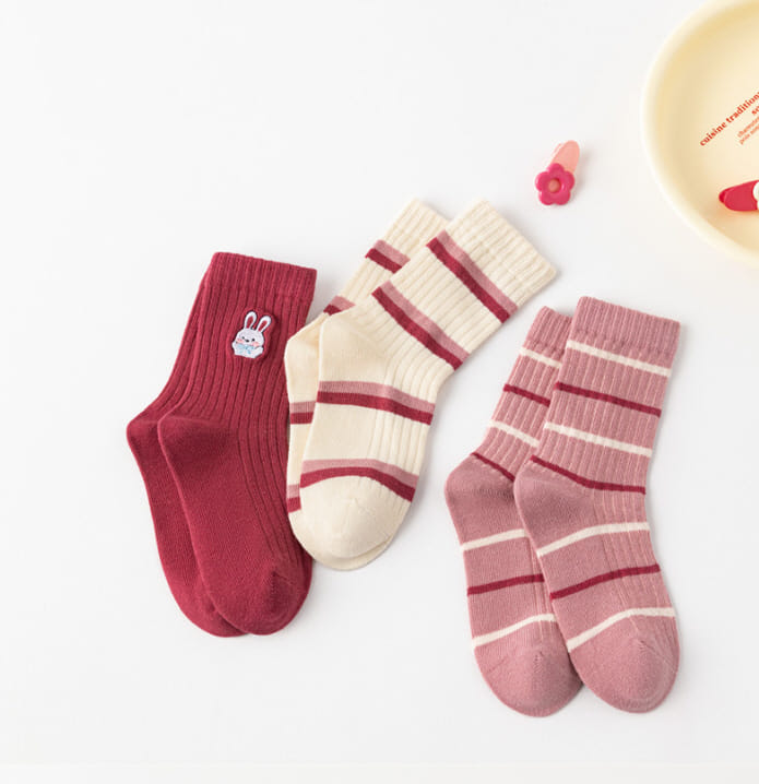 Miso - Korean Children Fashion - #childrensboutique - Po Color Socks Set - 3