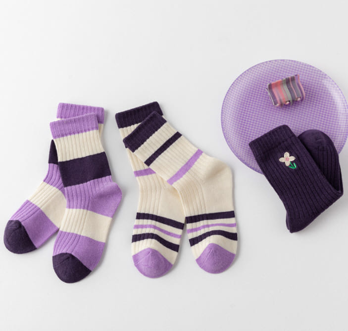 Miso - Korean Children Fashion - #fashionkids - Po Color Socks Set - 6