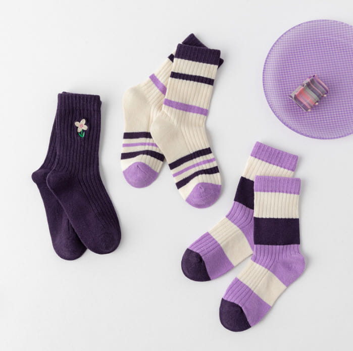 Miso - Korean Children Fashion - #kidzfashiontrend - Po Color Socks Set - 9