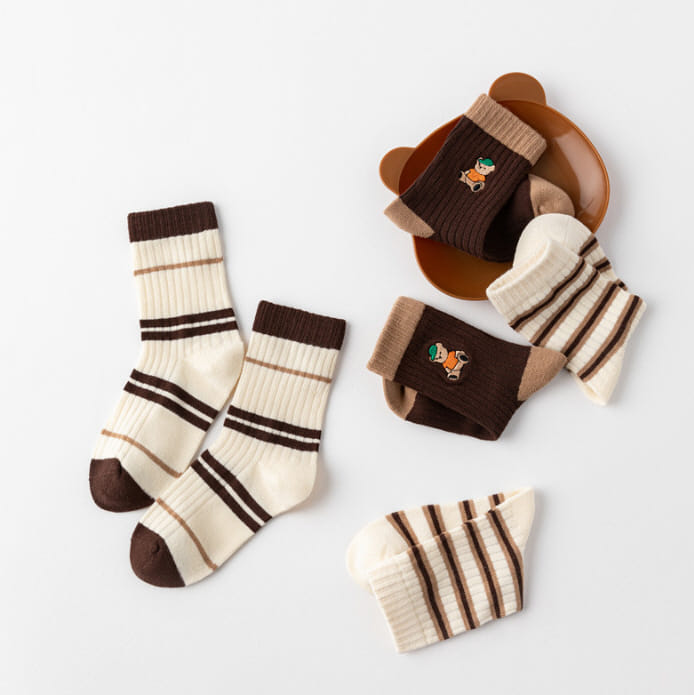 Miso - Korean Children Fashion - #littlefashionista - Po Color Socks Set - 11
