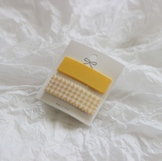 Miso - Korean Children Fashion - #stylishchildhood - Check Square Tick Pin Set - 5