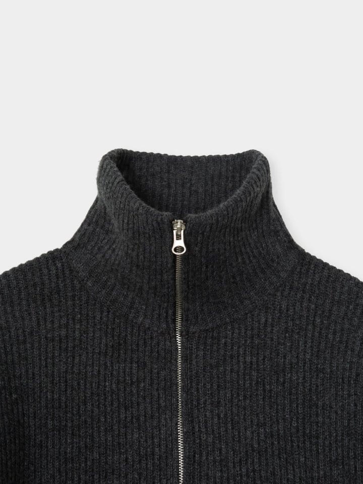 Moani - Korean Women Fashion - #momslook - Cœur Collar Zip-up Cardigan - 5