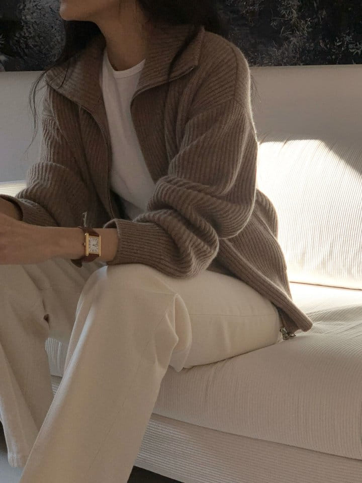 Moani - Korean Women Fashion - #momslook - Cœur Collar Zip-up Cardigan - 7