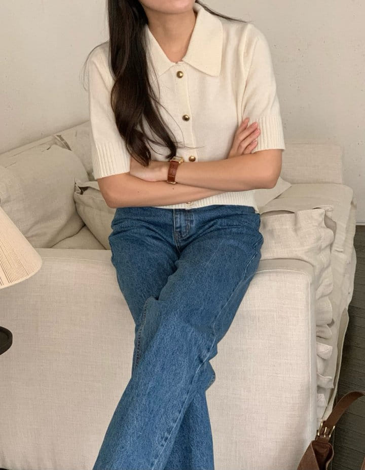 Moani - Korean Women Fashion - #pursuepretty - Collar Button Heve Cardigan   - 5