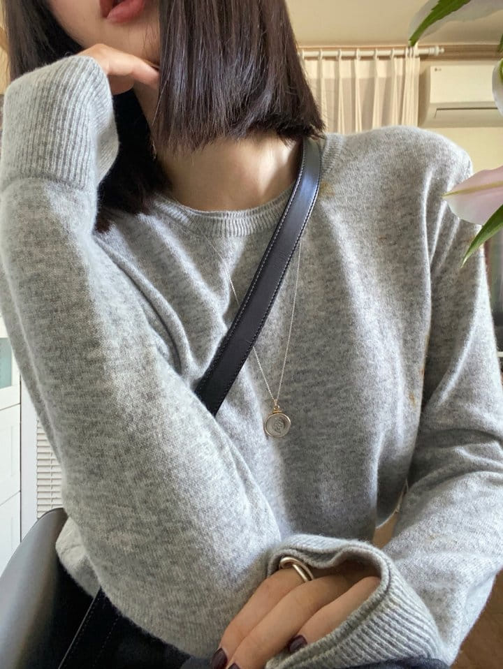 Moani - Korean Women Fashion - #pursuepretty - W C Double Lipped Round Neck Knit - 4