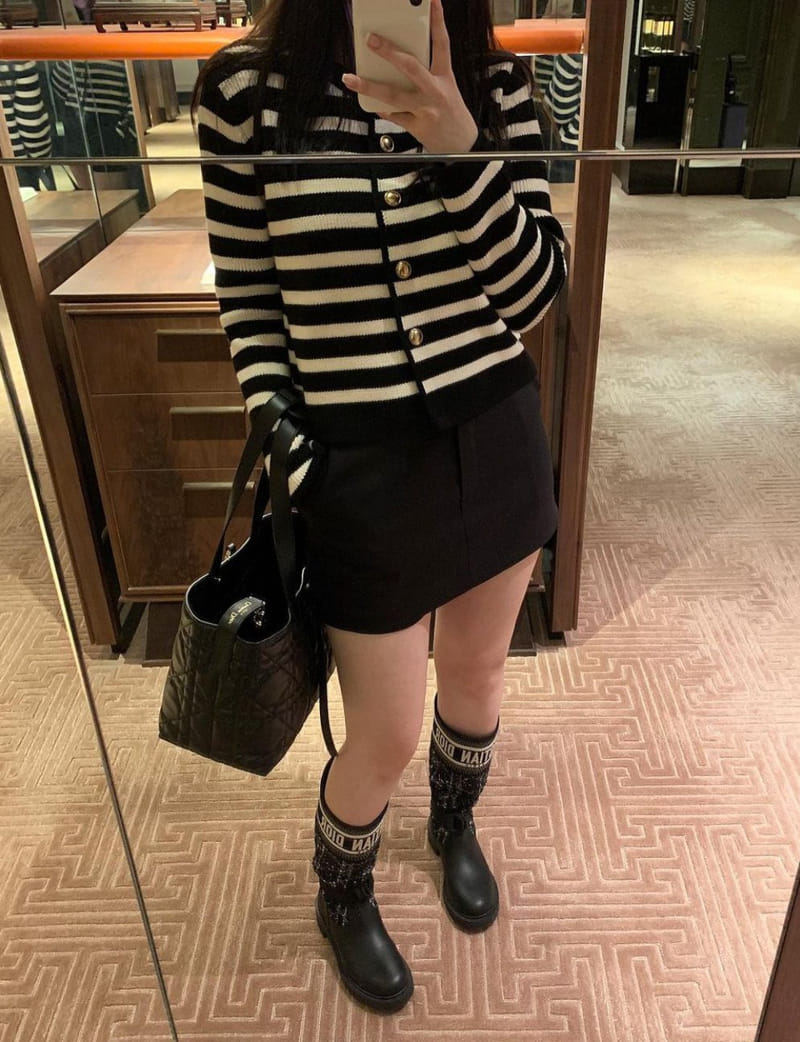 Moani - Korean Women Fashion - #thelittlethings - French Stripe Knit Cardigan - 6