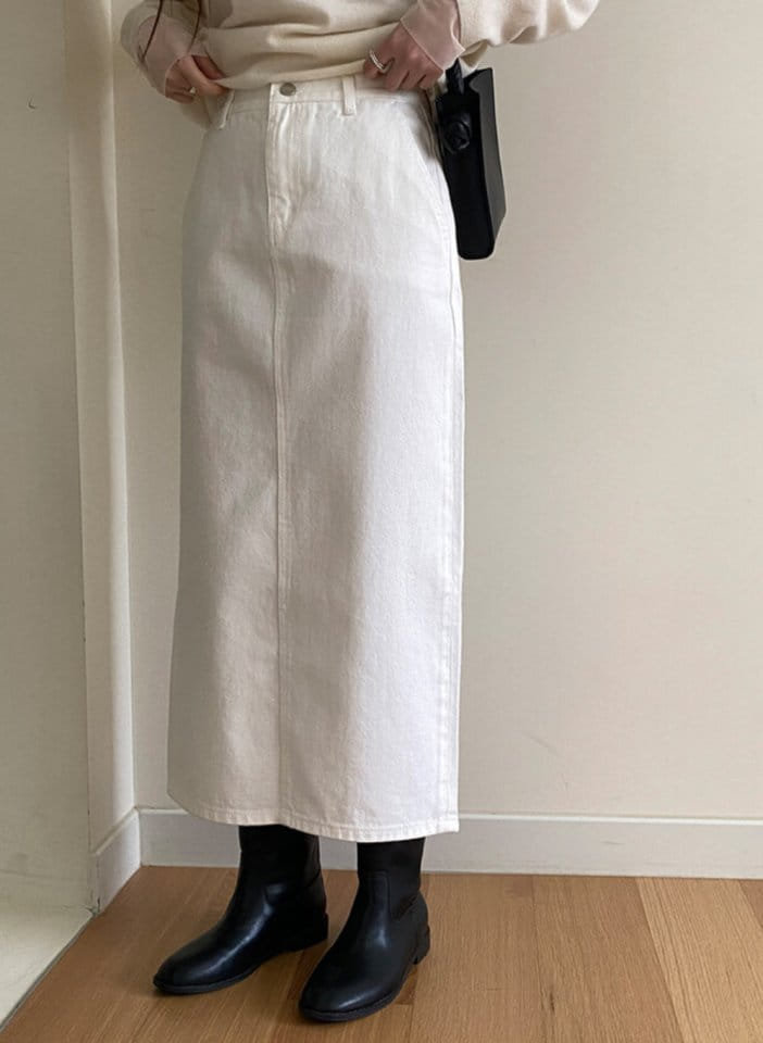 Moani - Korean Women Fashion - #vintagekidsstyle - Fave Back Slit Denim Skirt - 3