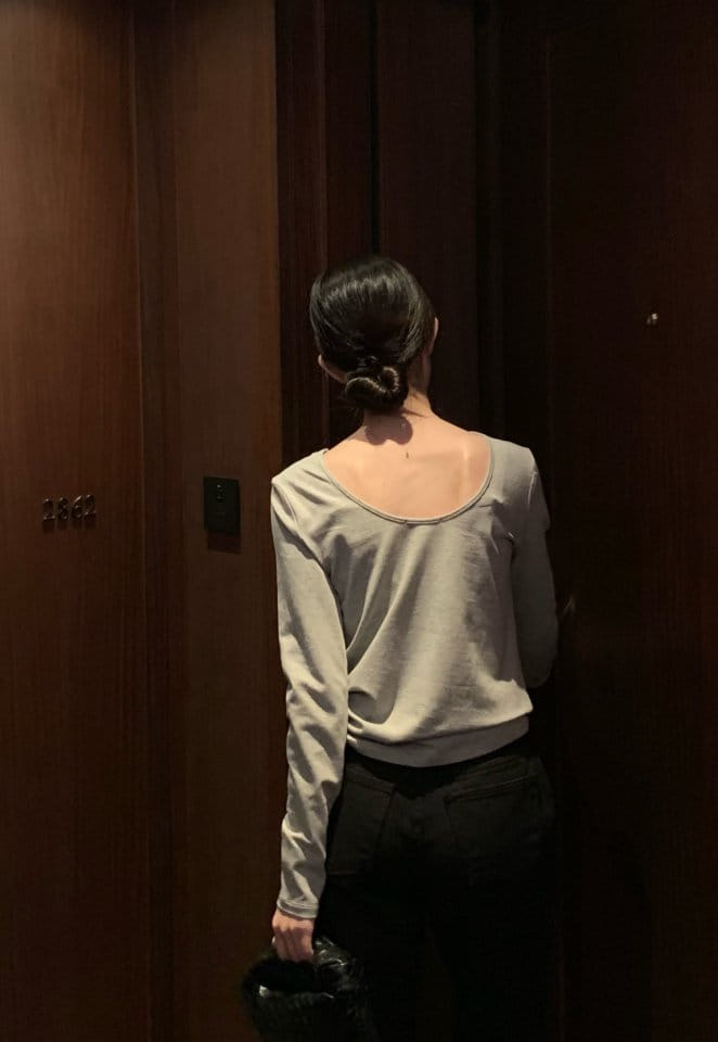Moani - Korean Women Fashion - #womensfashion - Back Scoop Neck Top - 7