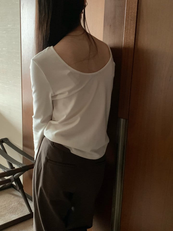 Moani - Korean Women Fashion - #womensfashion - Back Scoop Neck Top - 9