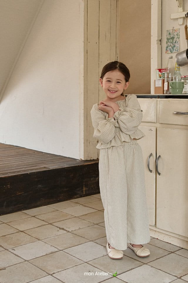 Mon Atelier - Korean Children Fashion - #childrensboutique - Check Top Bottom Set - 2