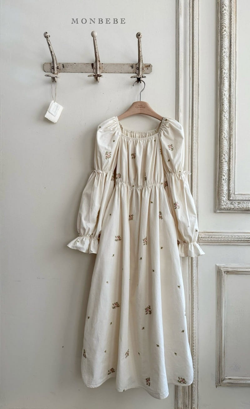 Monbebe - Korean Children Fashion - #minifashionista - Adult Mary Gold Embroidery One-Piece