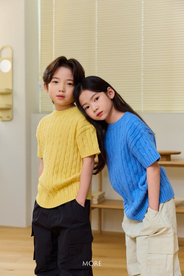 More - Korean Children Fashion - #prettylittlegirls - Cable Short Sleeve Knit - 7