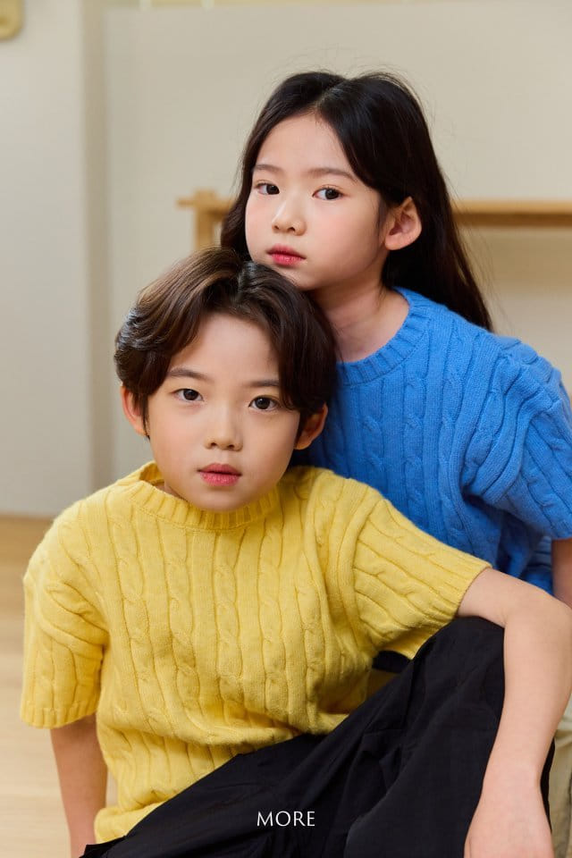 More - Korean Children Fashion - #toddlerclothing - Cable Short Sleeve Knit - 9