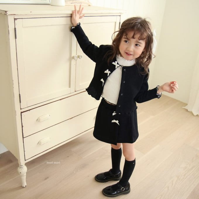 Mori Mori - Korean Children Fashion - #childrensboutique - Waffle Ribbon Cardigan - 2