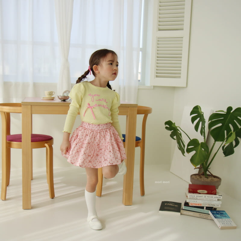 Mori Mori - Korean Children Fashion - #fashionkids - Lettering Ribbon Tee - 9