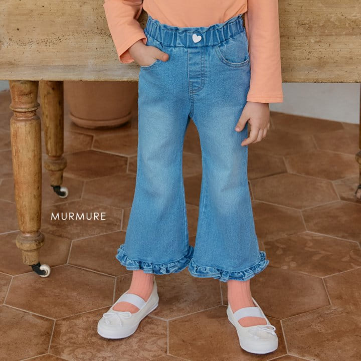 Murmure - Korean Children Fashion - #childofig - Frill Boots Cut Denim Pants