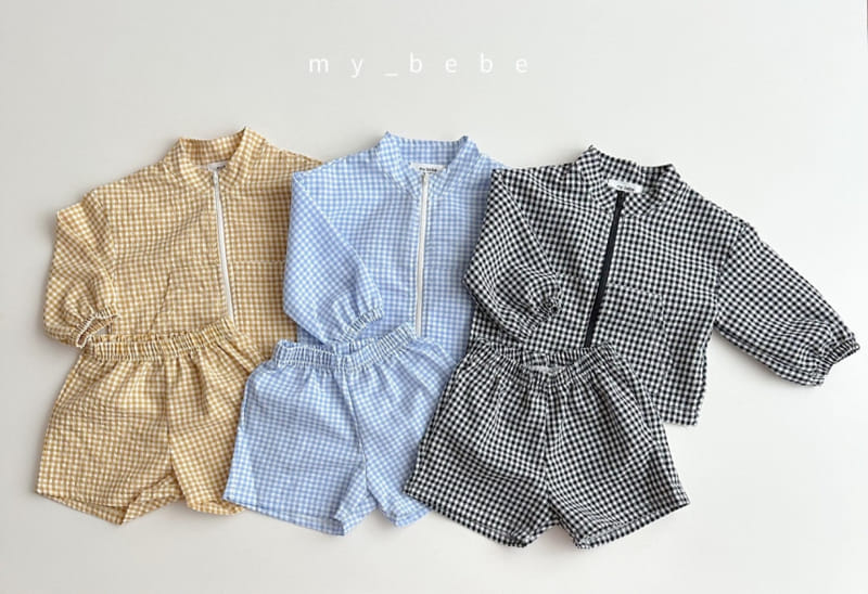 My Bebe - Korean Children Fashion - #Kfashion4kids - Windbreaker Top Bottom Set - 2