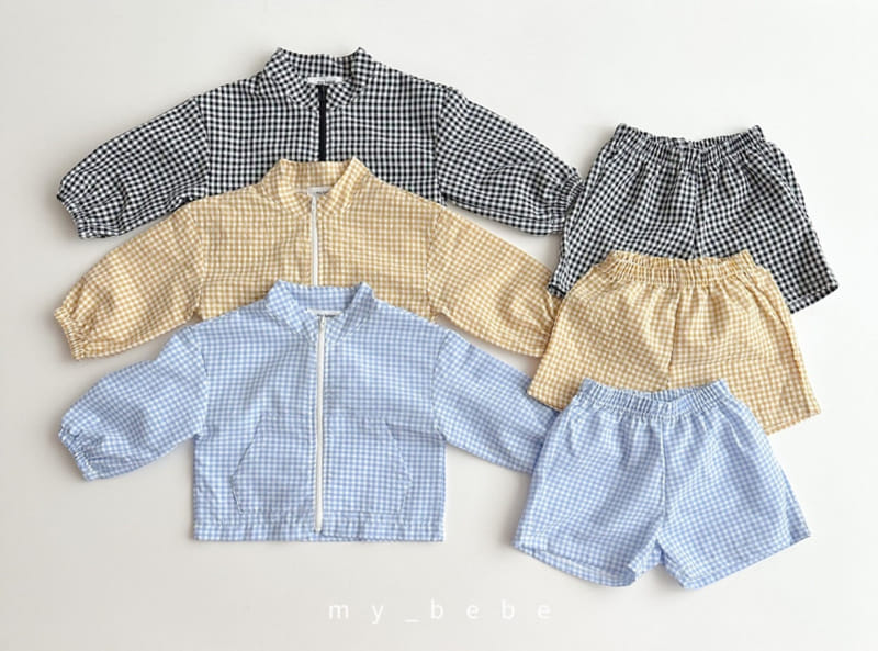 My Bebe - Korean Children Fashion - #littlefashionista - Windbreaker Top Bottom Set - 3
