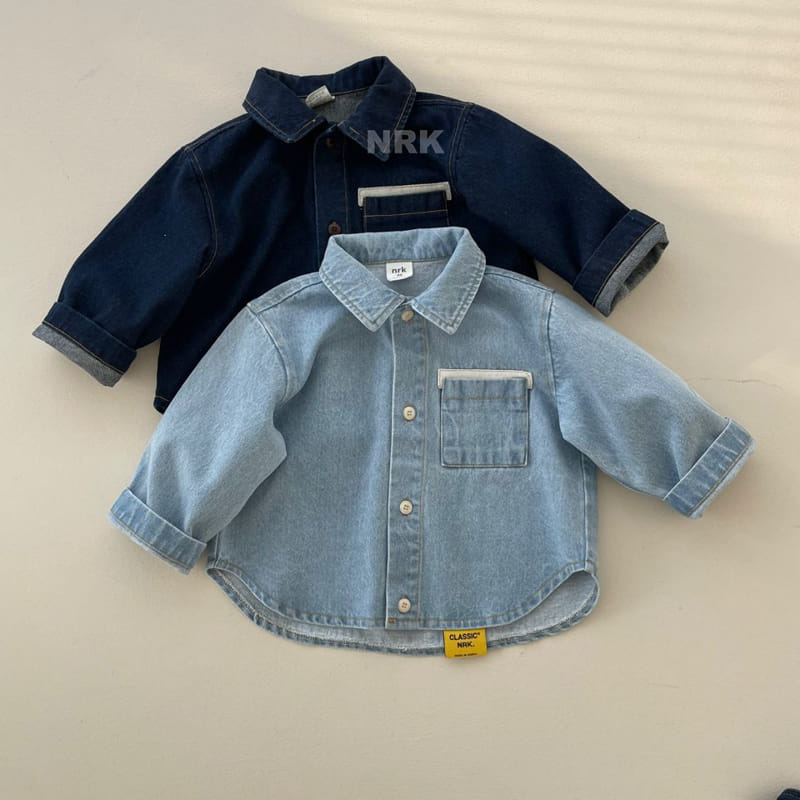 Nrk - Korean Children Fashion - #kidsstore - Tape Denim Shirt