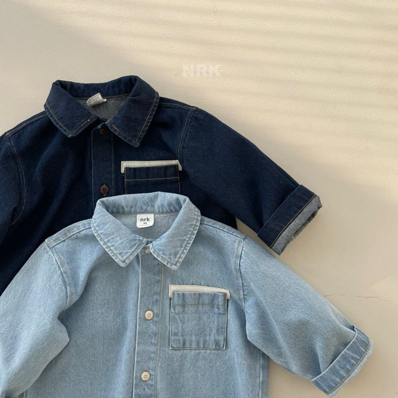 Nrk - Korean Children Fashion - #minifashionista - Tape Denim Shirt - 6