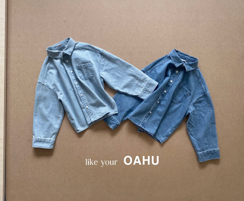O'Ahu - Korean Children Fashion - #designkidswear - Curve Denim Shirt - 2