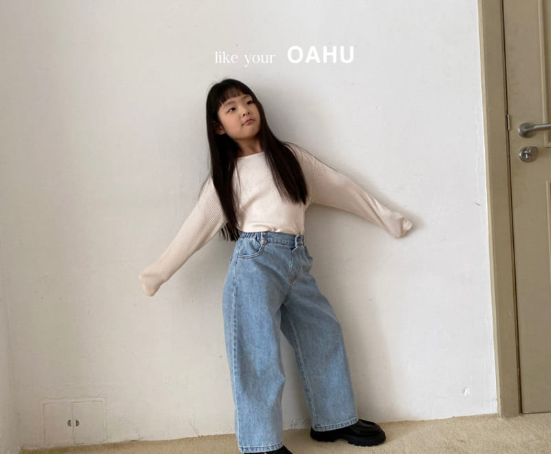 O'Ahu - Korean Children Fashion - #Kfashion4kids - View Wide Denim Pants - 4
