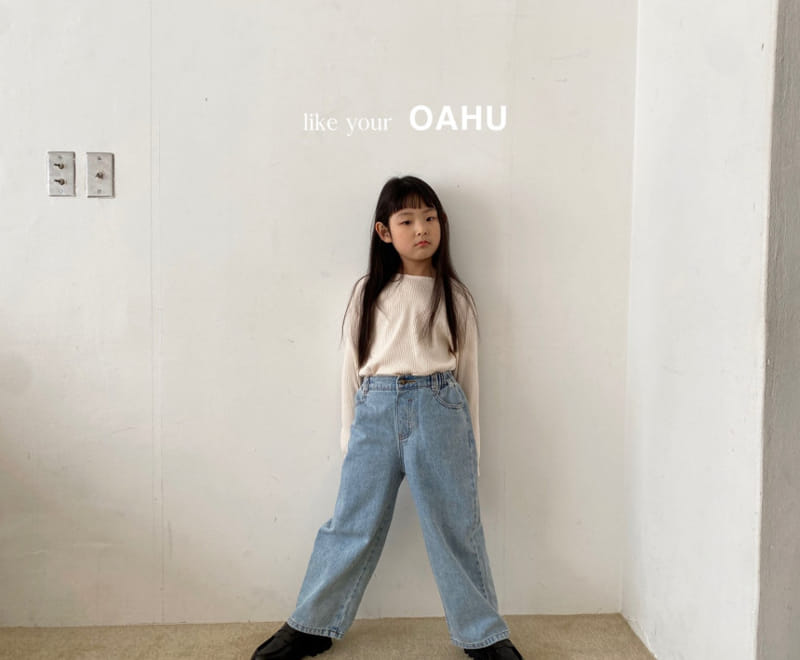 O'Ahu - Korean Children Fashion - #minifashionista - View Wide Denim Pants - 6