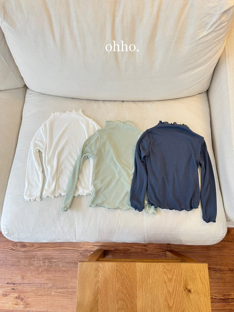 Ohho - Korean Children Fashion - #childrensboutique - Dove Rib Half Turtleneck Tee - 2