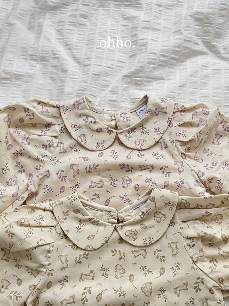 Ohho - Korean Children Fashion - #childrensboutique - Rabbit Round Blouse  - 7