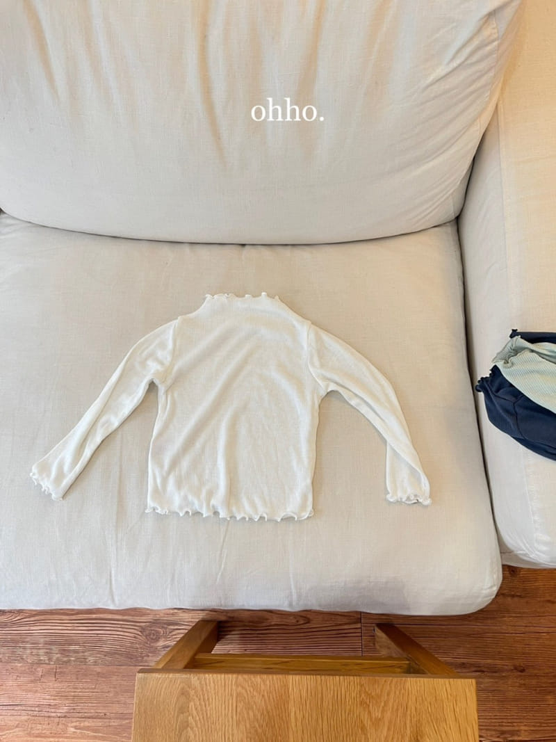 Ohho - Korean Children Fashion - #designkidswear - Dove Rib Half Turtleneck Tee - 3