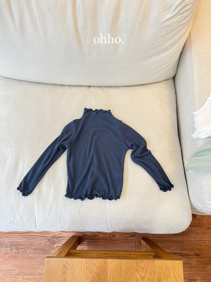 Ohho - Korean Children Fashion - #designkidswear - Dove Rib Half Turtleneck Tee - 4