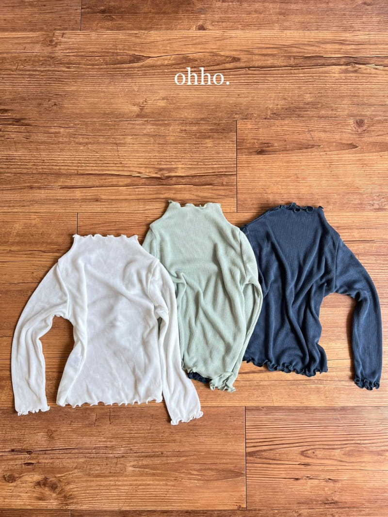 Ohho - Korean Children Fashion - #kidsshorts - Dove Rib Half Turtleneck Tee - 6