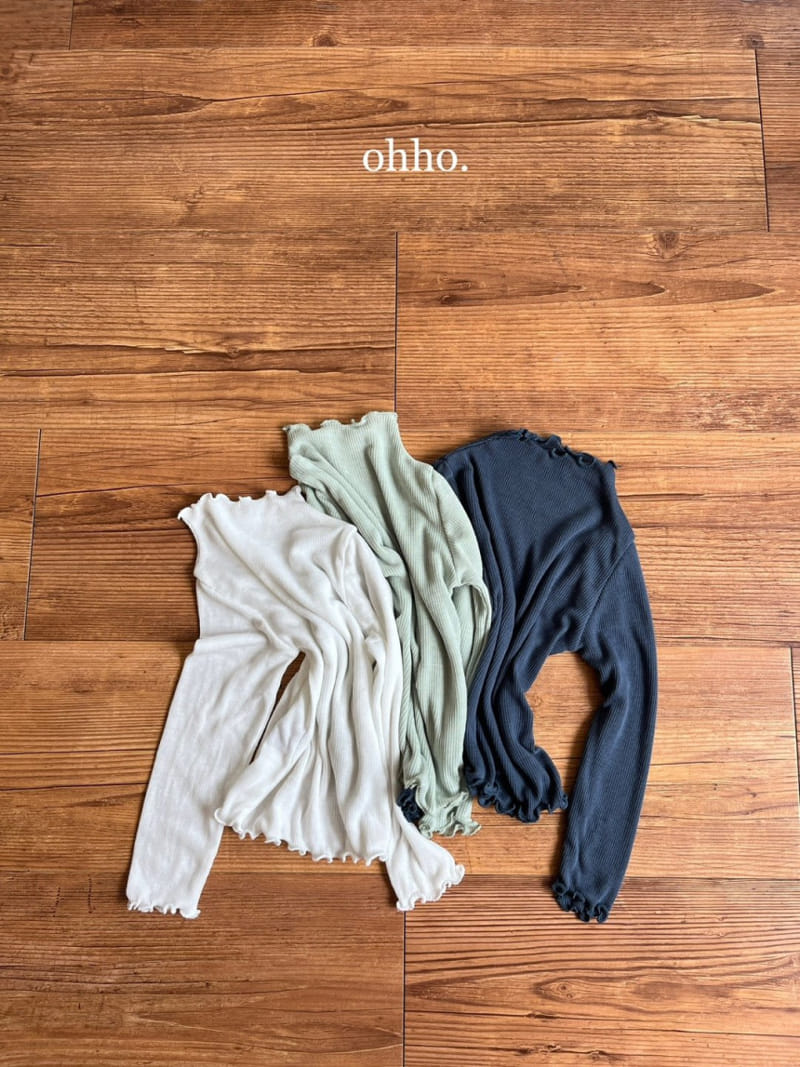 Ohho - Korean Children Fashion - #kidsstore - Dove Rib Half Turtleneck Tee - 7