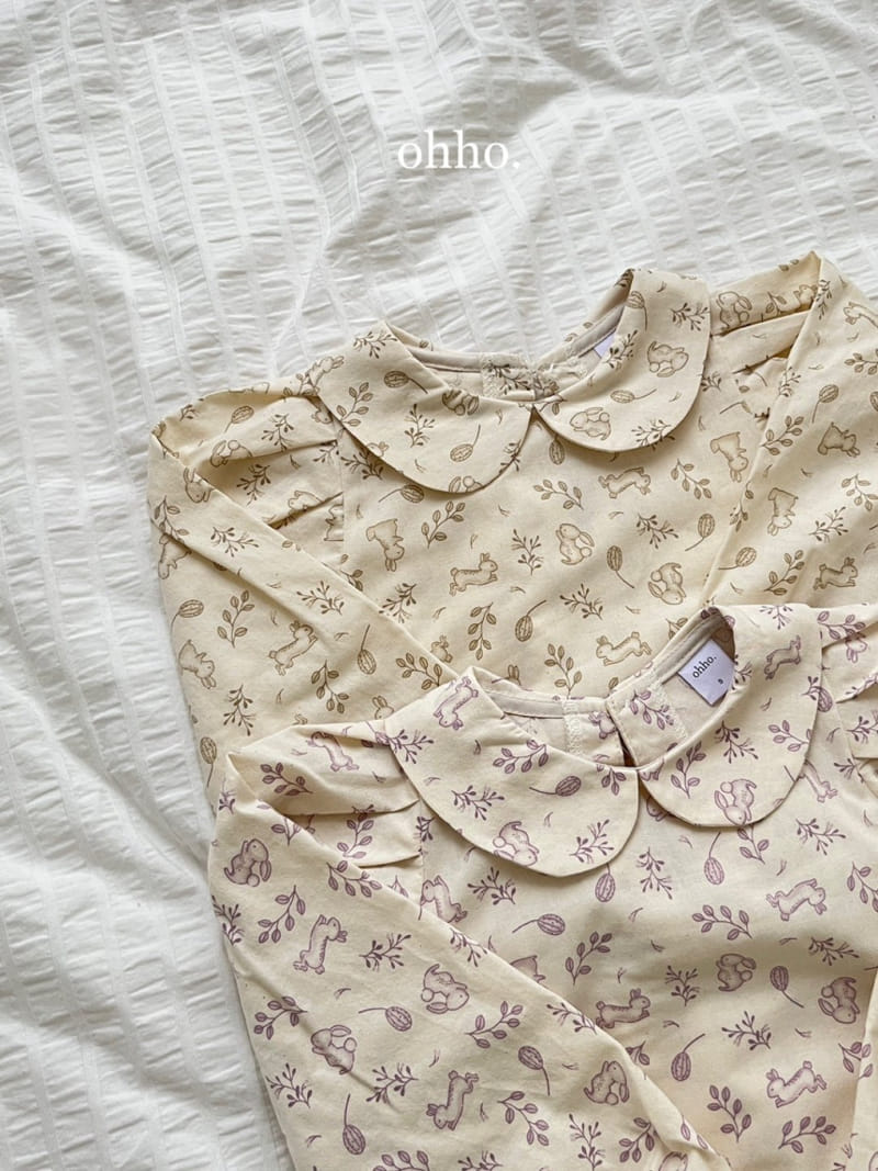 Ohho - Korean Children Fashion - #todddlerfashion - Rabbit Round Blouse  - 3