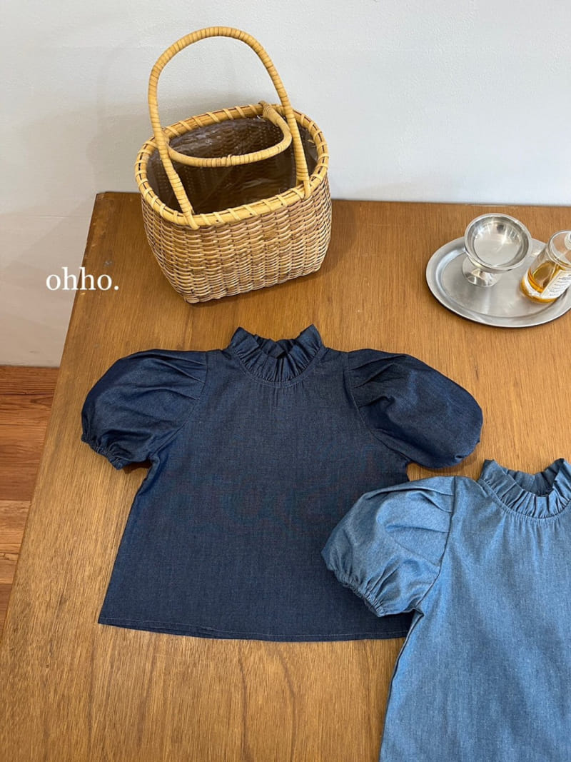 Ohho - Korean Children Fashion - #toddlerclothing - Carol Denim Blouse - 8