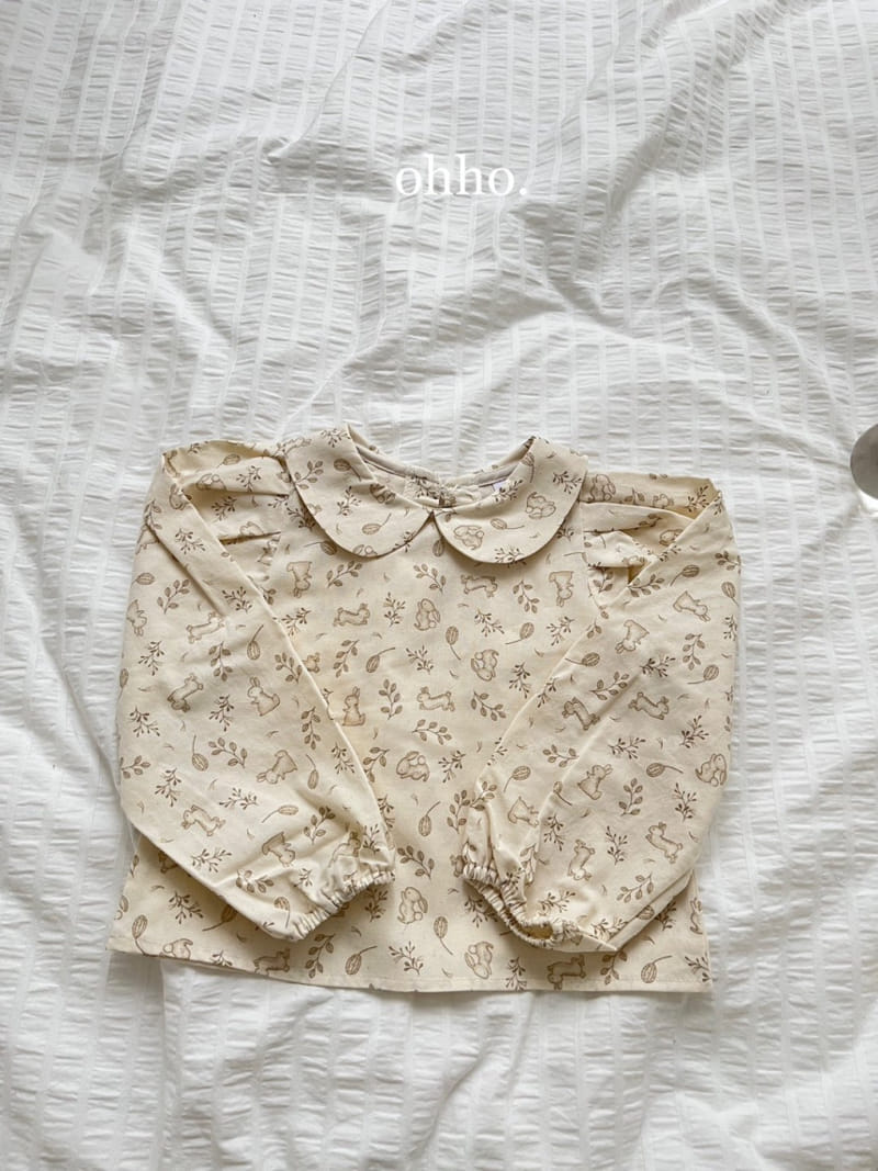 Ohho - Korean Children Fashion - #todddlerfashion - Rabbit Round Blouse  - 4