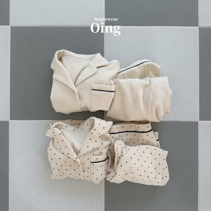Oing - Korean Children Fashion - #prettylittlegirls - Milky Pajama Top Bottom Set - 2