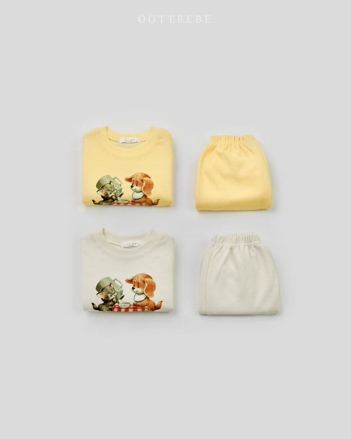 Oott Bebe - Korean Children Fashion - #kidzfashiontrend - Sweet Milk Top Bottom Set - 2