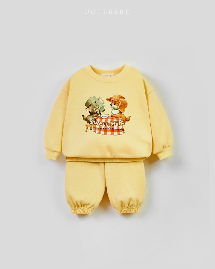 Oott Bebe - Korean Children Fashion - #prettylittlegirls - Sweet Milk Top Bottom Set - 7