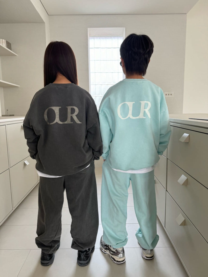 Our - Korean Children Fashion - #childofig - Logo Piece dyed Fabric Top Bottom Set - 4