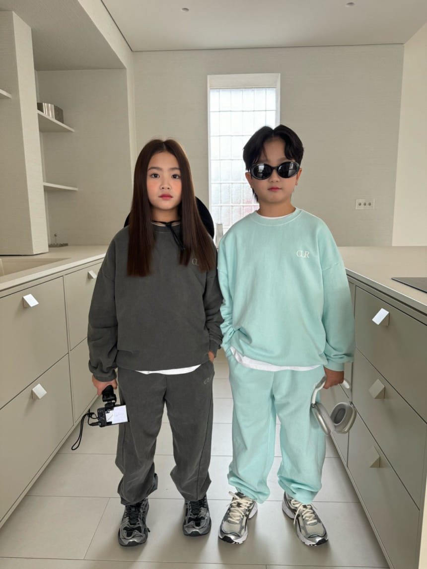 Our - Korean Children Fashion - #designkidswear - Logo Piece dyed Fabric Top Bottom Set - 6