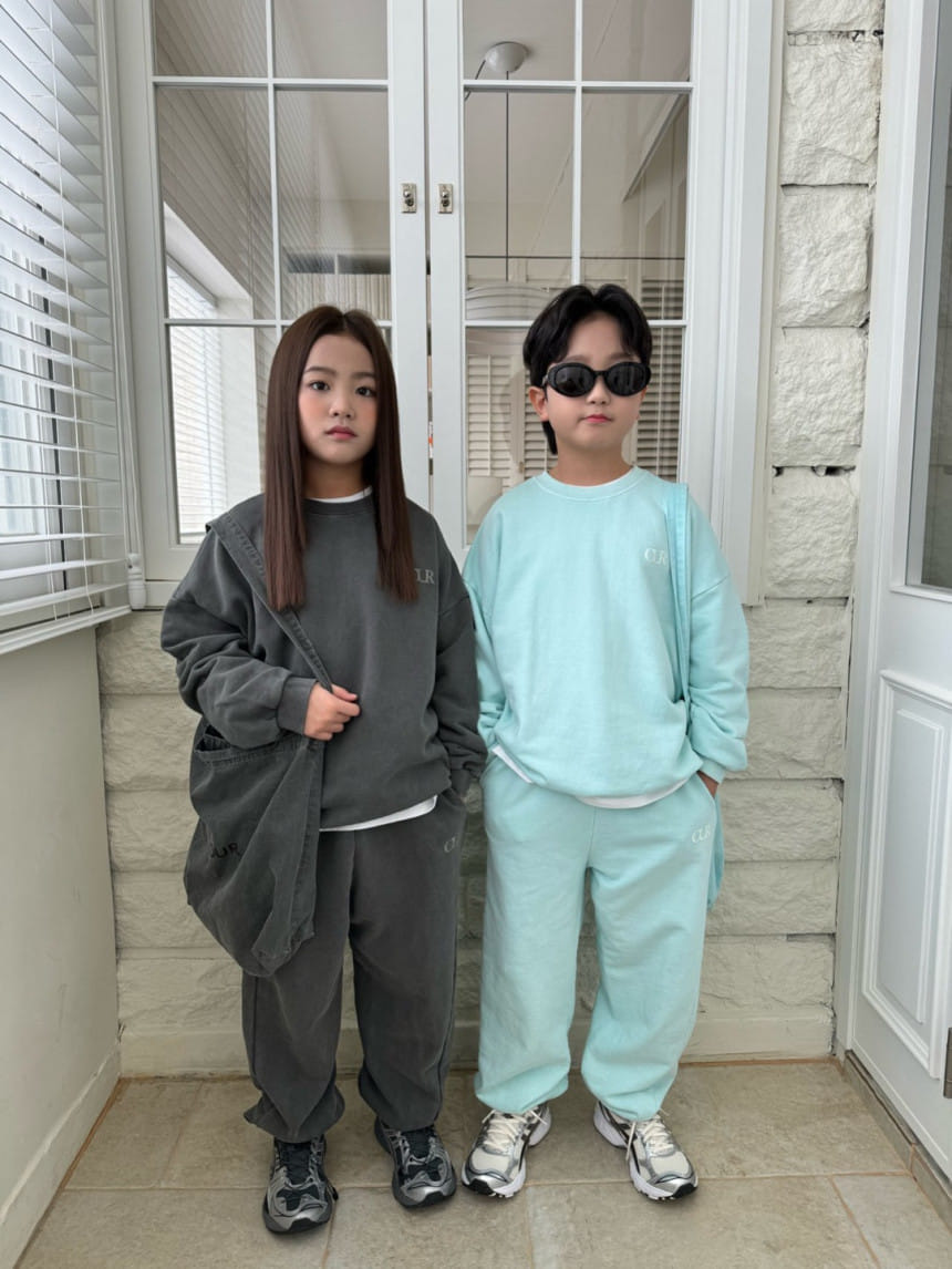 Our - Korean Children Fashion - #kidsshorts - Logo Piece dyed Fabric Top Bottom Set - 9