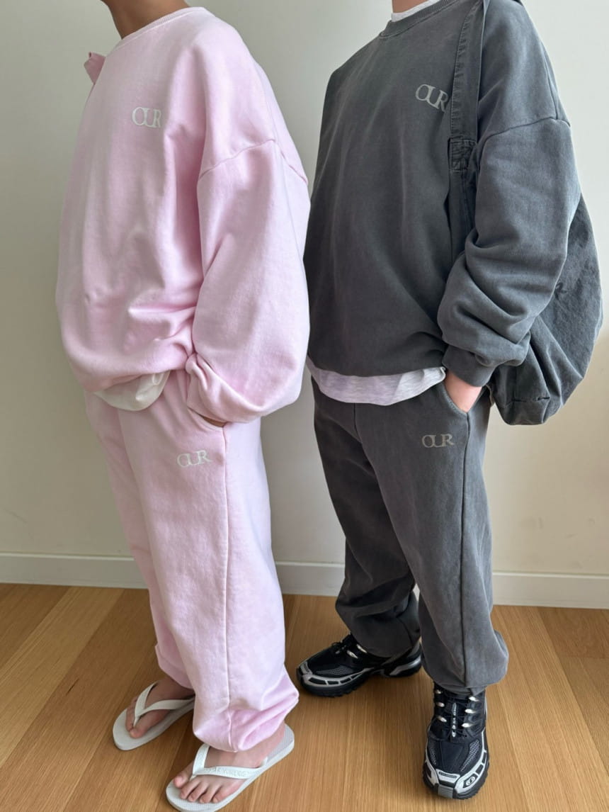 Our - Korean Children Fashion - #kidsstore - Logo Piece dyed Fabric Top Bottom Set - 10