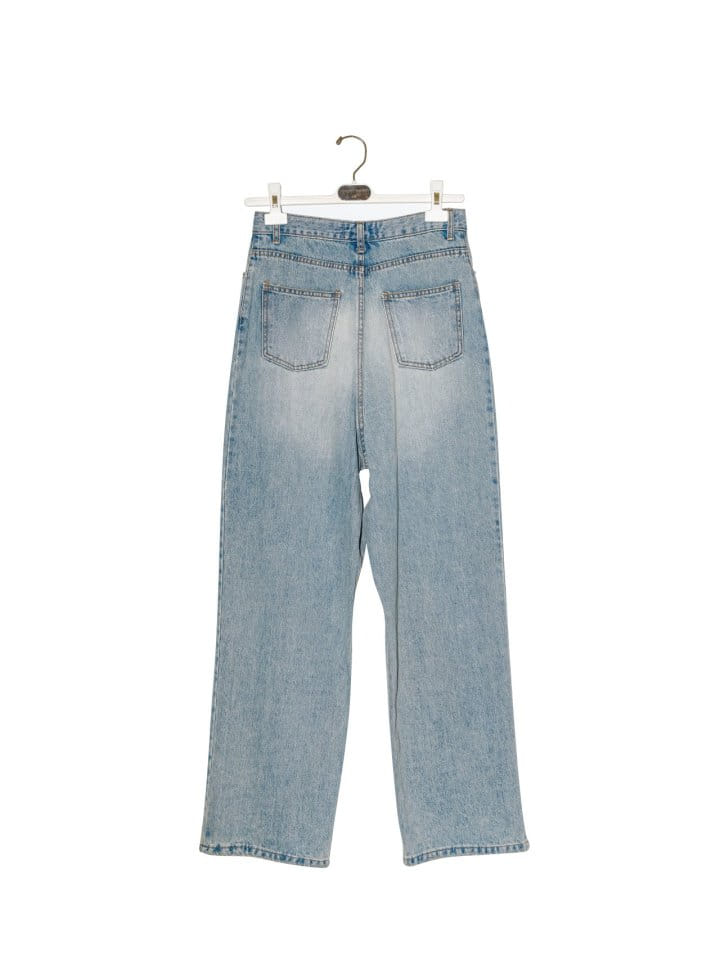Paper Moon - Korean Women Fashion - #momslook - Wrap Detail Wide Denim Jeans  - 3