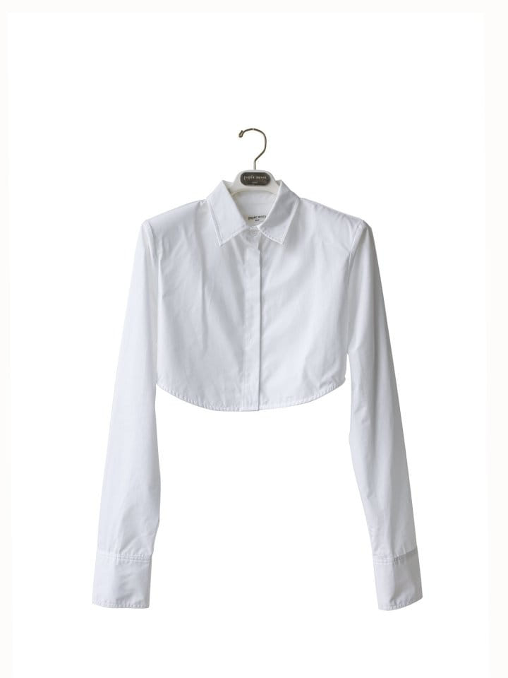 Paper Moon - Korean Women Fashion - #momslook - LUX Shoulder Pad Cropped Button Down Shirt - 2