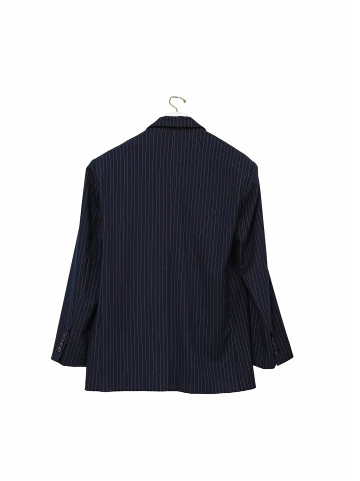 Paper Moon - Korean Women Fashion - #womensfashion - Pin Stripe Three Button Detail Single W Blazer - 4