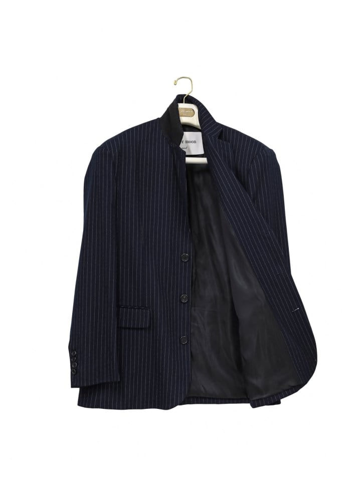 Paper Moon - Korean Women Fashion - #momslook - Pin Stripe Three Button Detail Single W Blazer - 6