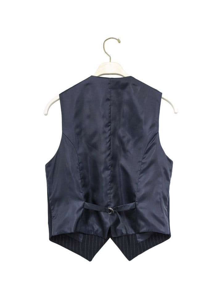 Paper Moon - Korean Women Fashion - #momslook - Classic Pin Stripe Tailored Vest - 3