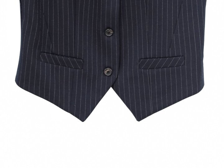 Paper Moon - Korean Women Fashion - #momslook - Classic Pin Stripe Tailored Vest - 7