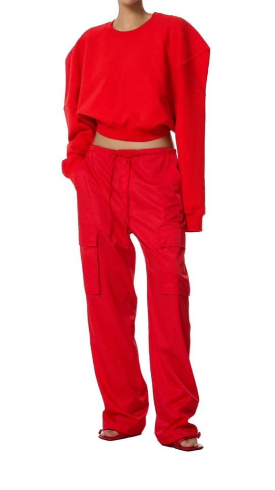 Paper Moon - Korean Women Fashion - #momslook - Nylon Drawstring Cargo Pocket Trousers - 6